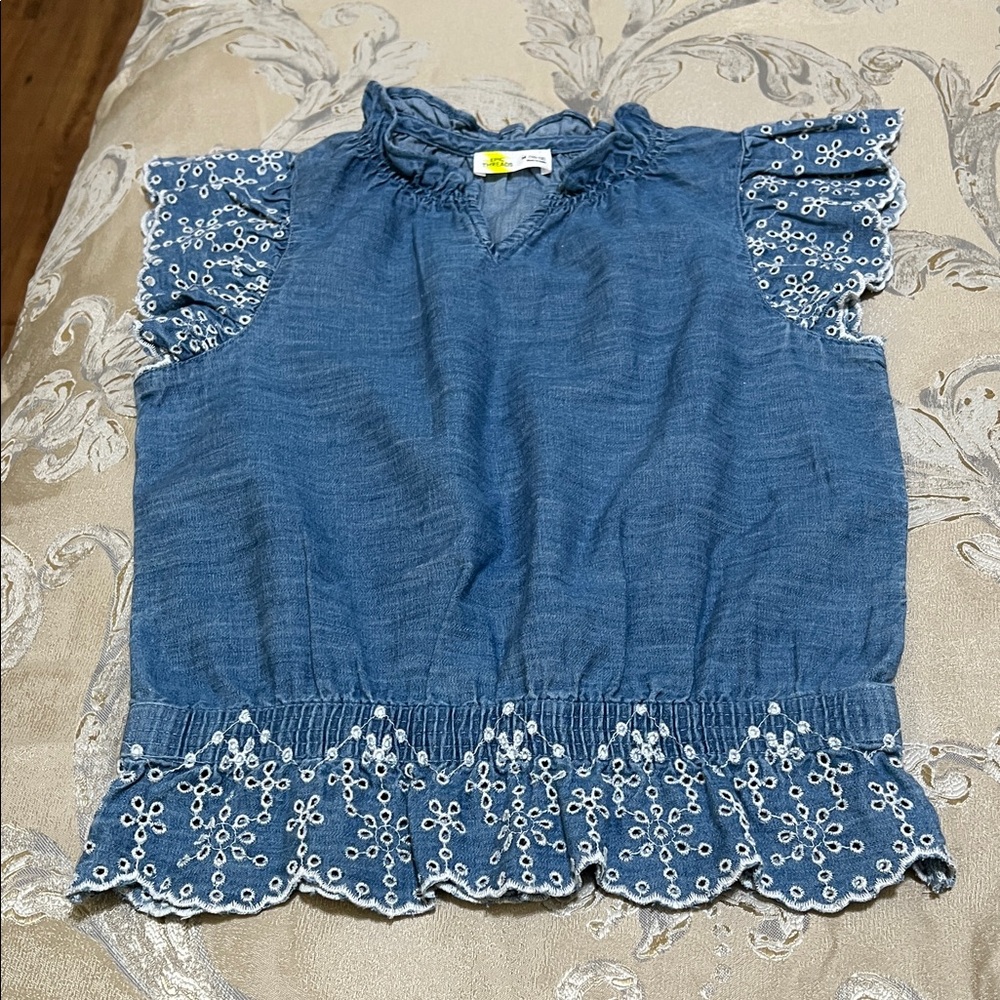 Epic Threads Indigo Ruffled Blouse - Picture 2 of 7